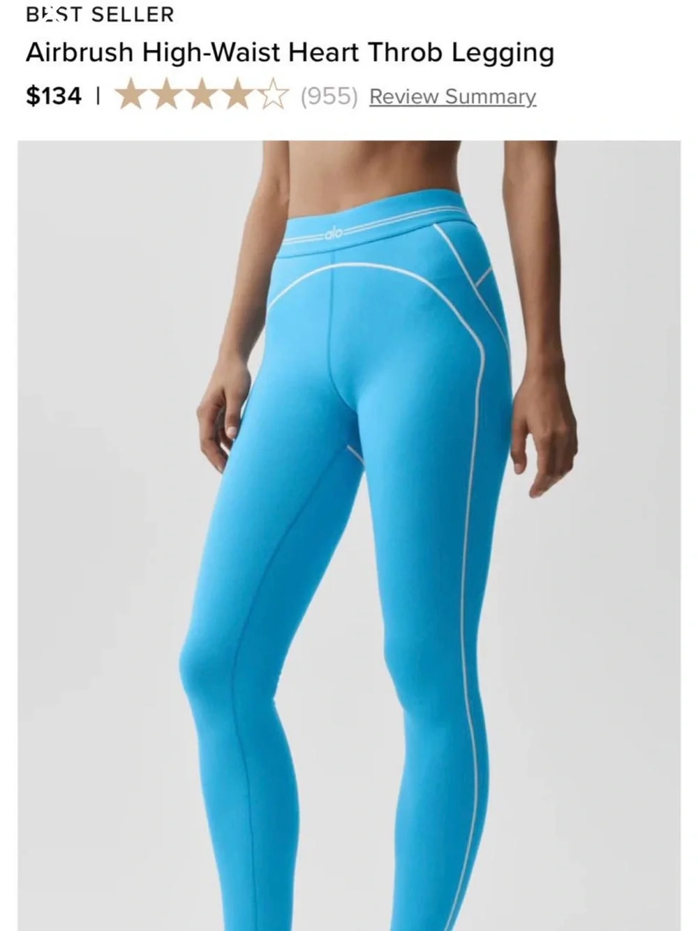 NWT alo yoga Airbrush High-Waist Heart Throb Legging Airbrush